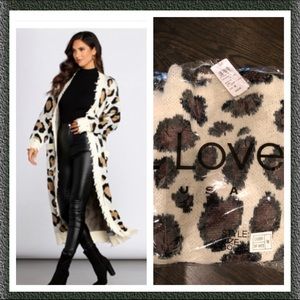Brown, black and Ivory long cheetah sweater